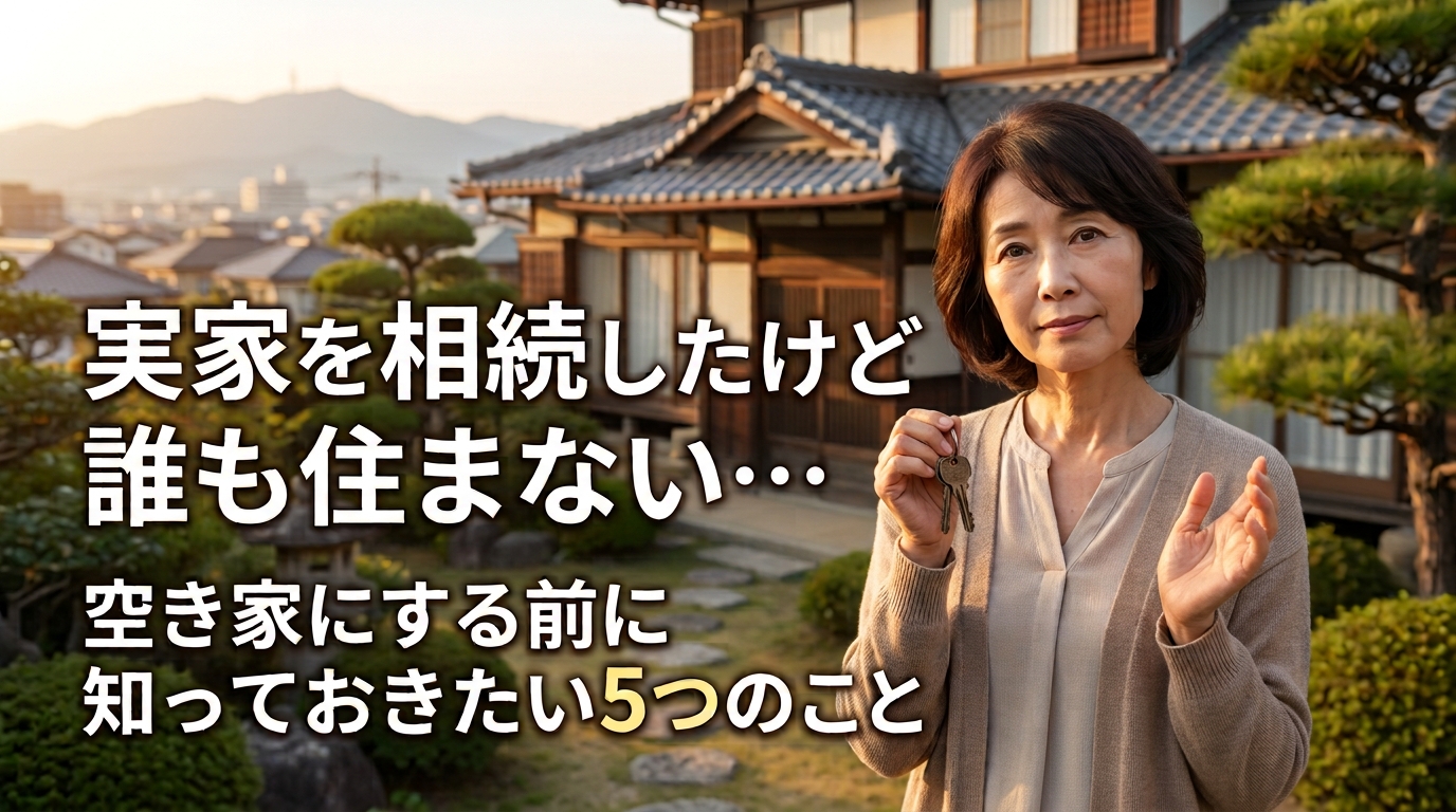 実家を相続したけど誰も住まない…空き家にする前に知っておきたい5つのこと